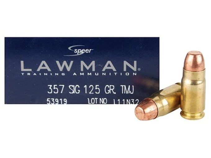 Speer Lawman Ammunition 357 Sig 125 Grain Total Metal Jacket Box of 50