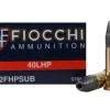 Fiocchi Shooting Dynamics Ammunition 22 Long Rifle Subsonic 40 Grain Hollow Point