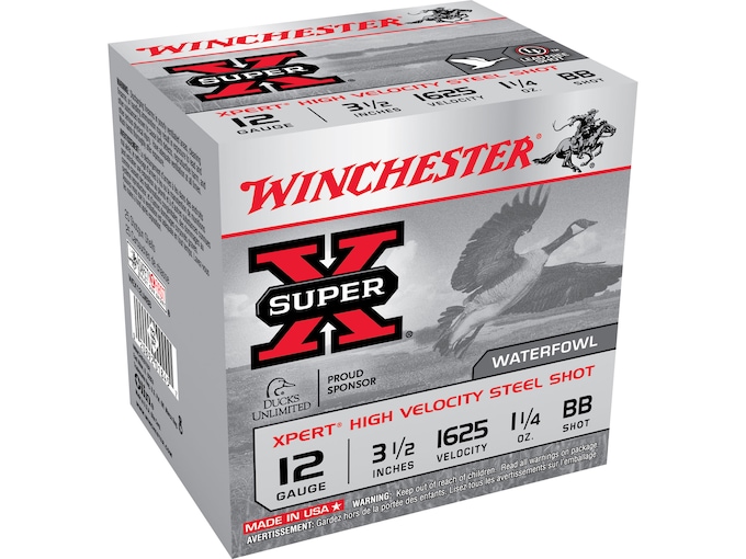 Winchester Xpert High Velocity Ammunition 12 Gauge 3-1/2" 1-1/4 oz BB Non-Toxic Steel Shot