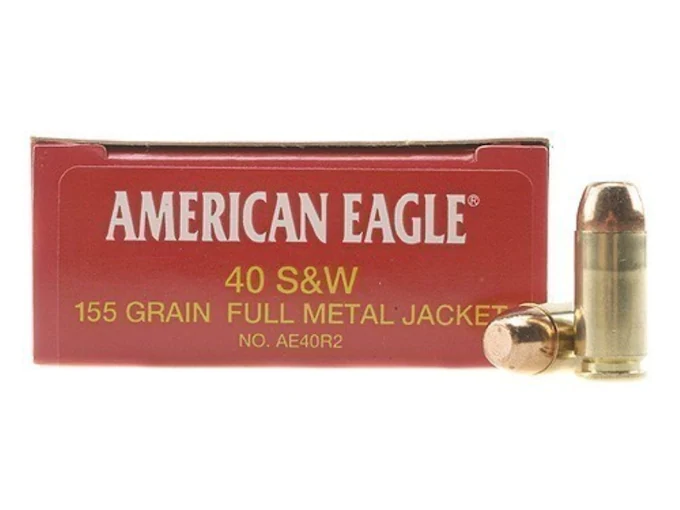 Federal American Eagle Ammunition 40 S&W 155 Grain Full Metal Jacket