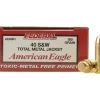 Federal American Eagle Ammunition 40 S&W 180 Grain Total Metal Jacket