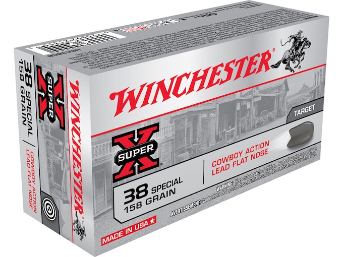 Winchester USA Cowboy Ammunition 38 Special 158 Grain Lead Flat Nose Box of 50