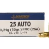 Magtech Ammunition 25 ACP 50 Grain Full Metal Jacket