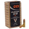CCI Velocitor Ammunition 22 Long Rifle 40 Grain Plated Lead Hollow Point