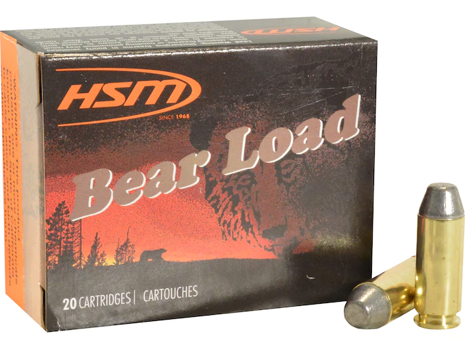 HSM Bear Ammunition 10mm Auto 200 Grain Lead Round Nose Flat Point Box of 20
