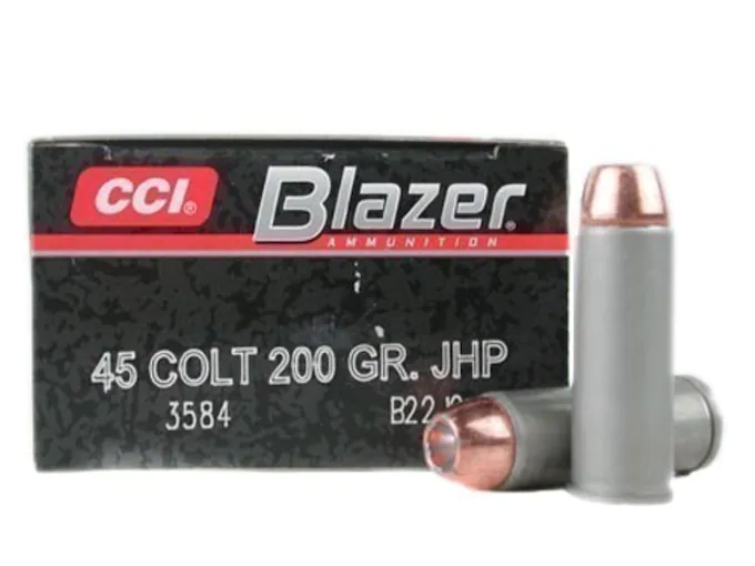 Blazer Ammunition 45 Colt (Long Colt) 200 Grain Jacketed Hollow Point Box of 50