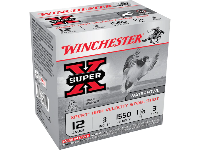 Winchester Xpert High Velocity Ammunition 12 Gauge 3" 1-1/8 oz #3 Non-Toxic Steel Shot