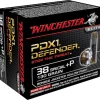 Winchester Defender Ammunition 38 Special +P 130 Grain Bonded Jacketed Hollow Point Box of 20