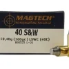 Magtech Ammunition 40 S&W 160 Grain Lead Semi-Wadcutter Box of 50