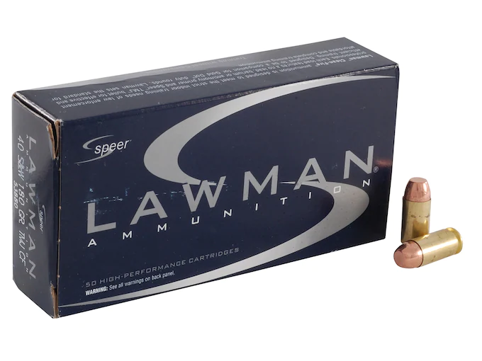 Speer Lawman Cleanfire Ammunition 40 S&W 180 Grain Total Metal Jacket