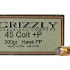 Grizzly Ammunition 45 Colt (Long Colt) +P 300 Grain Bonded Core Jacketed Flat Point Box of 20