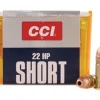 CCI Ammunition 22 Short 27 Grain Copper-Plated Hollow Point Box of 100