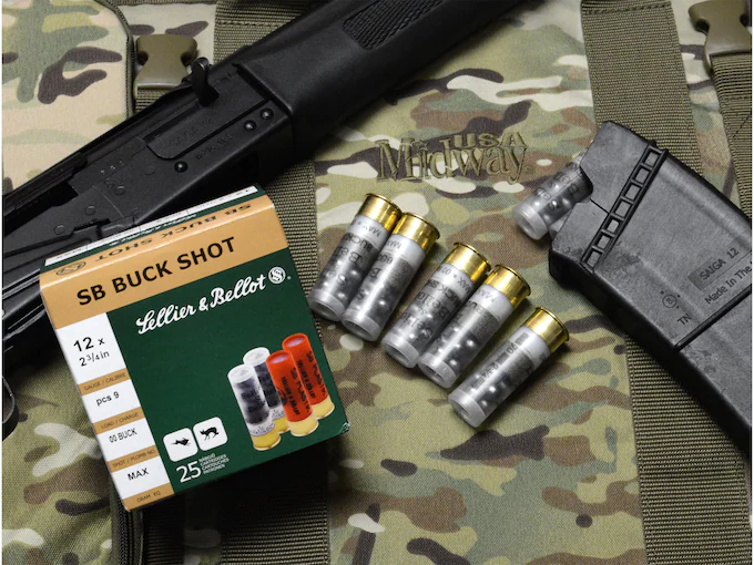Sellier & Bellot Ammunition 12 Gauge 2-3/4" 00 Buckshot 9 Pellets Box of 25 - Image 3