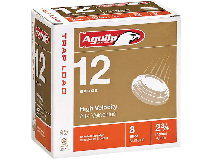 Aguila Trap Load Ammunition 12 Gauge 2-3/4" 7/8 oz #8 Shot