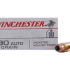 Winchester USA Ammunition 380 ACP 95 Grain Jacketed Hollow Point Box of 50