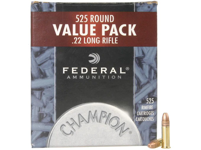 Federal Champion Ammunition 22 Long Rifle 36 Grain Plated Lead Hollow Point