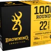 Browning BPR Ammunition 22 Long Rifle 36 Grain Copper Plated Hollow Point