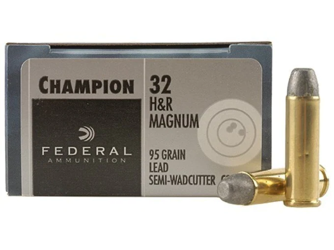Federal Champion Target Ammunition 32 H&R Magnum 95 Grain Lead Semi-Wadcutter Box of 20
