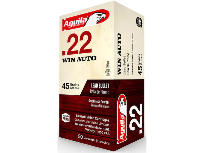 Aguila Ammunition 22 Winchester Auto 45 Grain Lead Round Nose