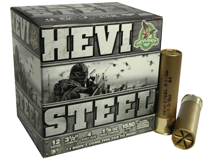 Hevi-Shot Hevi-Steel Waterfowl Ammunition 12 Gauge 3-1/2" 1-3/8 oz #4 Non-Toxic Shot