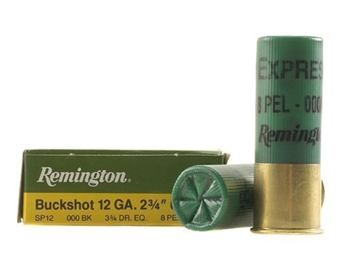 Remington Express Ammunition 12 Gauge 2-3/4" 000 Buckshot 8 Pellets Box of 5
