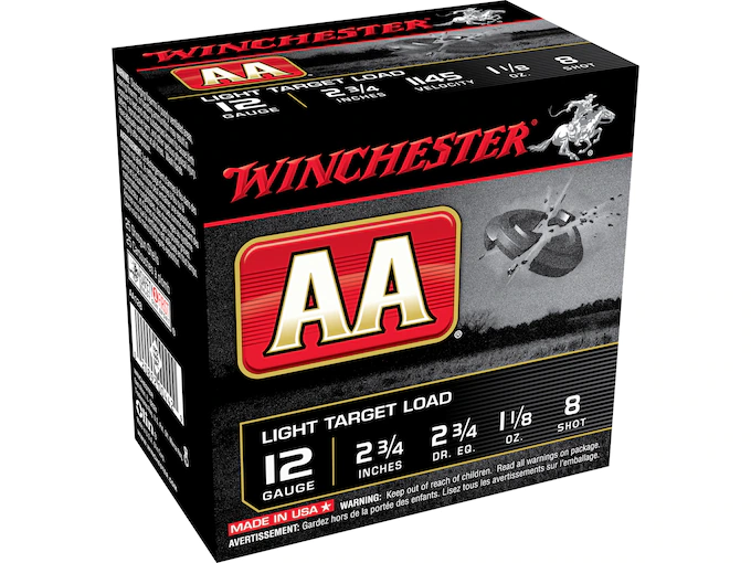 Winchester AA Light Target Ammunition 12 Gauge 2-3/4" 1-1/8 oz