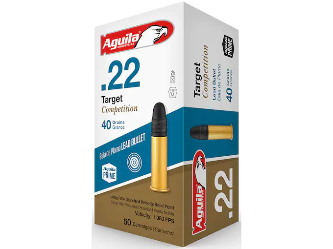 Aguila Target Ammunition 22 Long Rifle 40 Grain Lead Round Nose