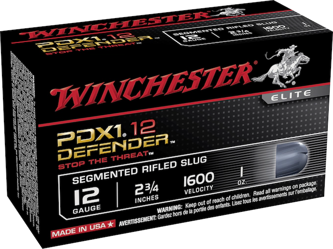 Winchester PDX1 Defender Ammunition 12 Gauge 2-3/4" 1 oz Segmenting Slug Box of 10