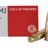 Sellier & Bellot Ammunition 7.62x25mm Tokarev 85 Grain Full Metal Jacket Box of 50