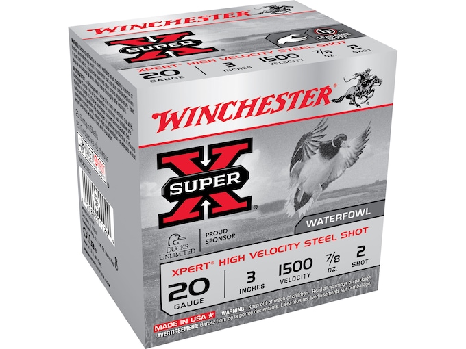 Winchester Xpert High Velocity Ammunition 20 Gauge 3" 7/8 oz #2 Non-Toxic Plated Steel Shot