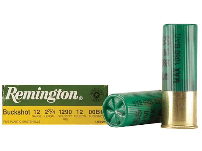 Remington Express Magnum Ammunition 12 Gauge 2-3/4" 00 Buckshot 12 Pellets Box of 5