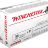 Winchester USA Ammunition 38 Special +P 125 Grain Jacketed Hollow Point Box of 50