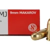 Sellier & Bellot Ammunition 9x18mm (9mm Makarov) 95 Grain Full Metal Jacket Box of 50