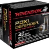 Winchester Defender Ammunition 45 Colt (Long Colt) 225 Grain Bonded Jacketed Hollow Point Box of 20