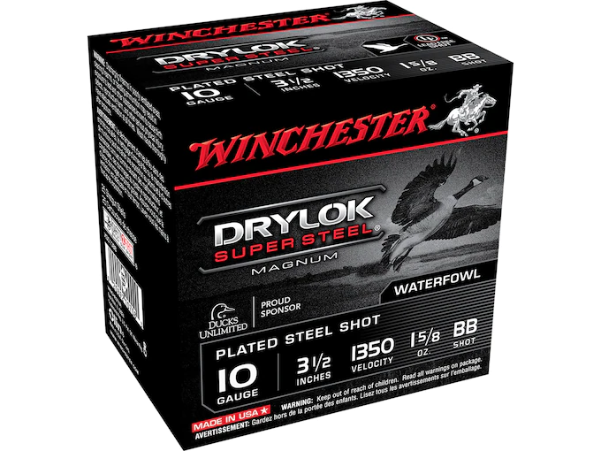 Winchester Drylok Magnum Plated Ammunition 10 Gauge 3-1/2" 1-5/8 oz Non-Toxic Steel