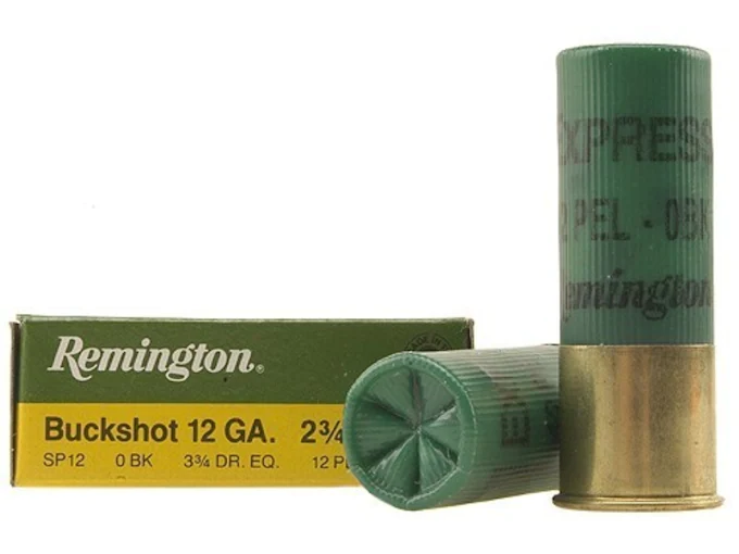 Remington Express Ammunition 12 Gauge 2-3/4" 0 Buckshot 12 Pellets Box of 5