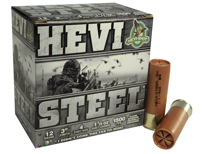 Hevi-Shot Hevi-Steel Waterfowl Ammunition 12 Gauge 3" 1-1/4 oz #4 Non-Toxic Shot