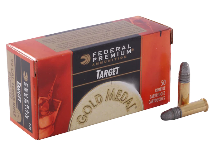 Federal Premium Gold Medal Target Ammunition 22 Long Rifle 40 Grain Lead Round Nose
