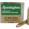Remington Premier Ammunition 22 Winchester Magnum Rimfire (WMR) 33 Grain AccuTip