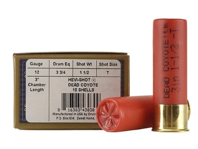 Hevi-Shot Dead Coyote Ammunition 12 Gauge Hevi-Shot Buckshot Non-Toxic
