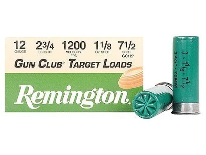 Remington Gun Club Target Ammunition 12 Gauge 2-3/4" 1-1/8 oz #7-1/2 Shot