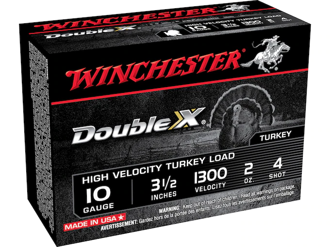 Winchester Double X Turkey Ammunition 10 Gauge 3-1/2" 2 oz #4 Copper Plated Shot Box of 10