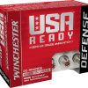 Winchester USA Ready Defense Ammunition 40 S&W 170 Grain Hex-Vent Jacketed Hollow Point Box of 20