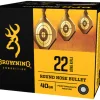Browning BPR Ammunition 22 Long Rifle 40 Grain Black Plated Lead Round Nose Box of 400 Bulk