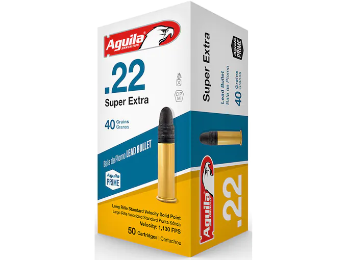 Aguila Super Extra Standard Velocity Ammunition 22 Long Rifle 40 Grain Lead Round Nose