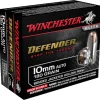Winchester Defender Ammunition 10mm Auto 180 Grain Bonded Jacketed Hollow Point Box of 20