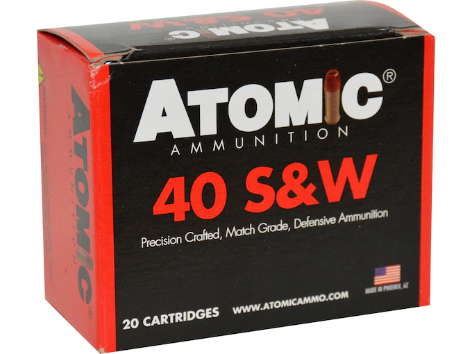 Atomic Ammunition 40 S&W 155 Grain Jacketed Hollow Point Box of 20