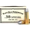 Black Hills Cowboy Action Ammunition 38 Special 158 Grain Lead Conical Nose Box of 50