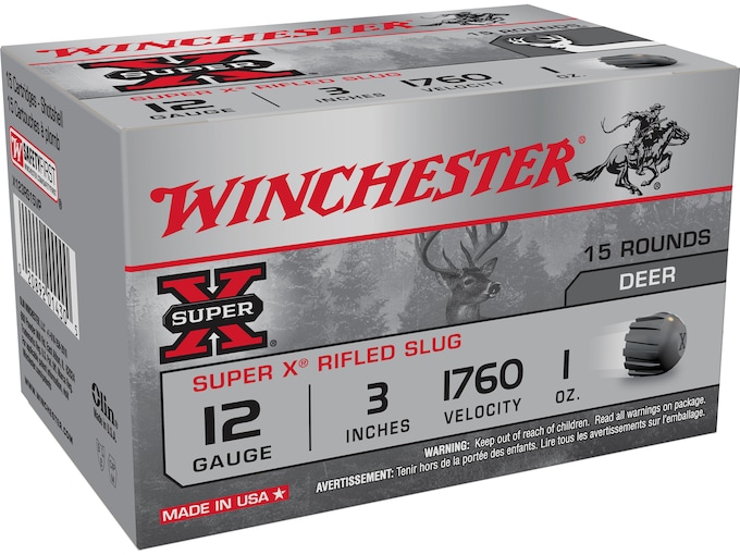Winchester Super-X Ammunition 12 Gauge 3" 1 oz Rifled Slug