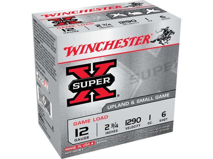 Winchester Super-X Game Load Ammunition 12 Gauge 2-3/4" 1 oz #6 Shot Box of 25